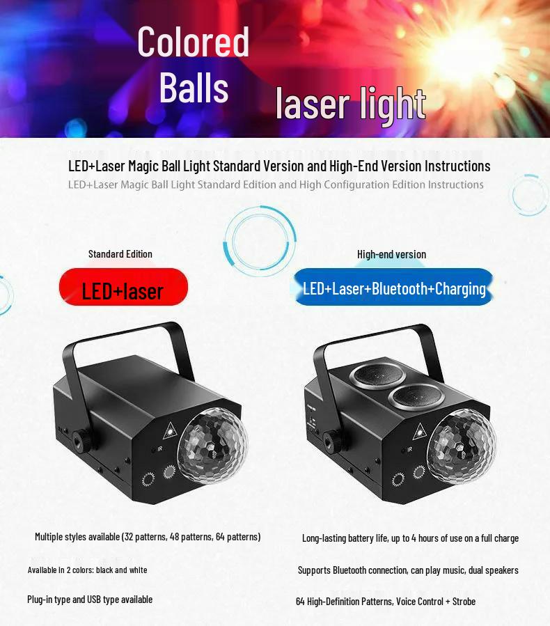 Bluetooth Laser Magic Ball Light with Flashing Stage Projection for KTV Bar