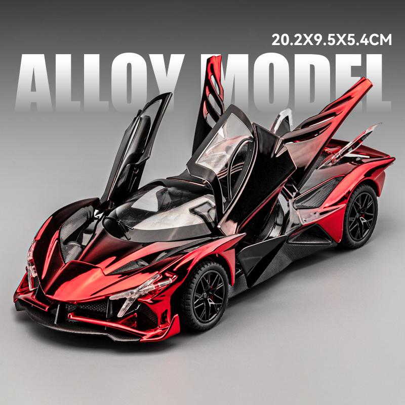 1:24 Apollo Projekt EVO Galvanisierte Legierung Muscle Car Modell Sound und Licht Kinderspielzeug Sammlerstücke Geburtstagsgeschenk