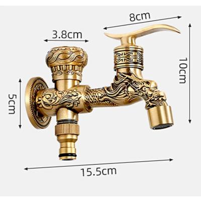 Vyřezávaný nástěnný kohoutek Starožitný zahradní kohoutek na mytí Dekorativní venkovní zahradní kohoutky na mop