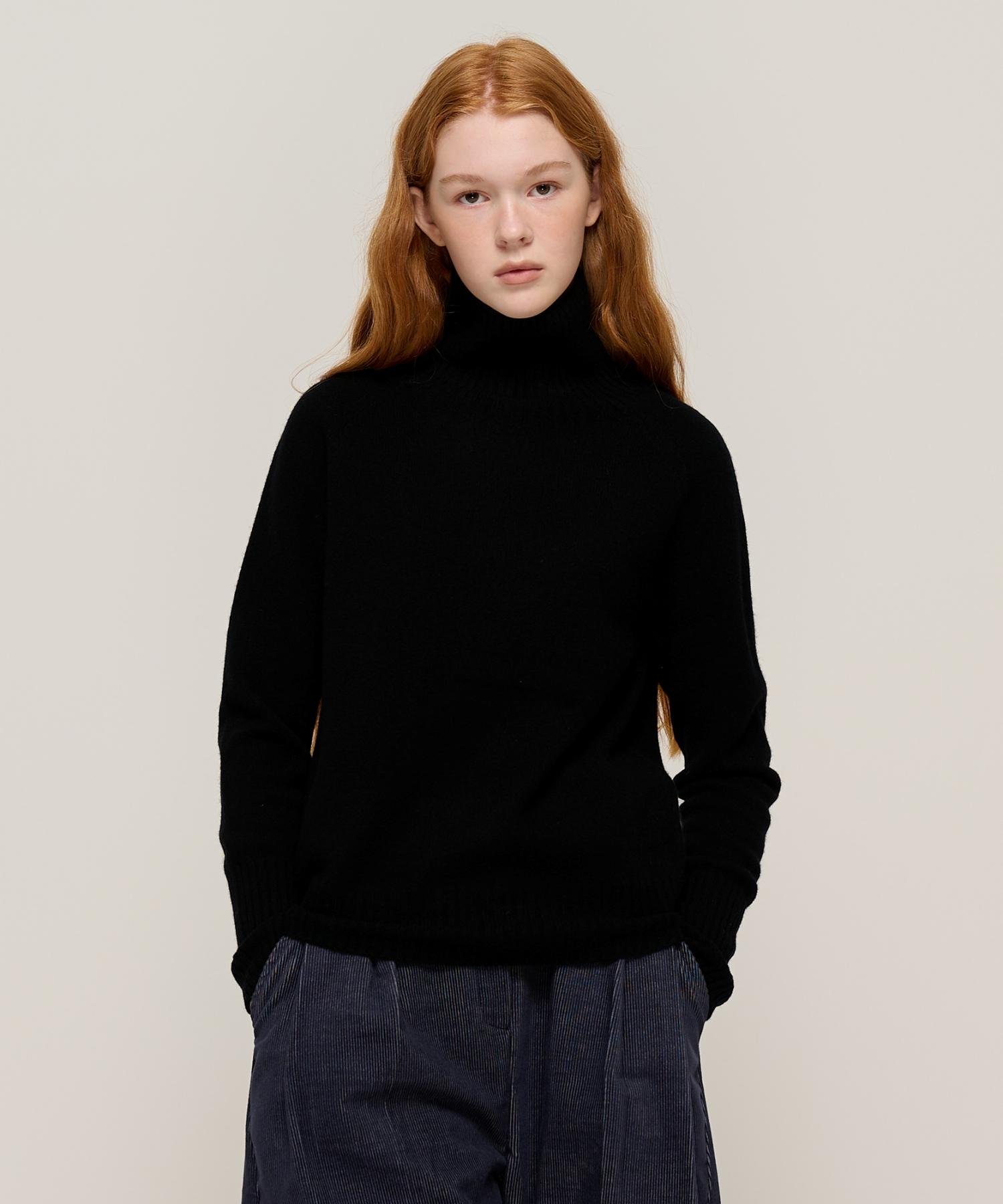 Cargo Bros For Woman Premium Wool Wholegarment High-Neck Knit (Black) Free