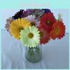 Pu Gerbera Daisy Artificial Flower For Wedding Decor Home Styling Soft Rubber Material