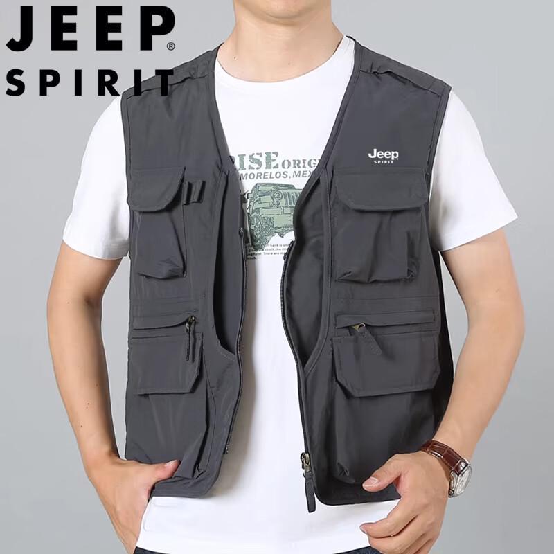JEEP SPIRIT Men s Lightweight Multi-Pocket Fishing Vest 5XL