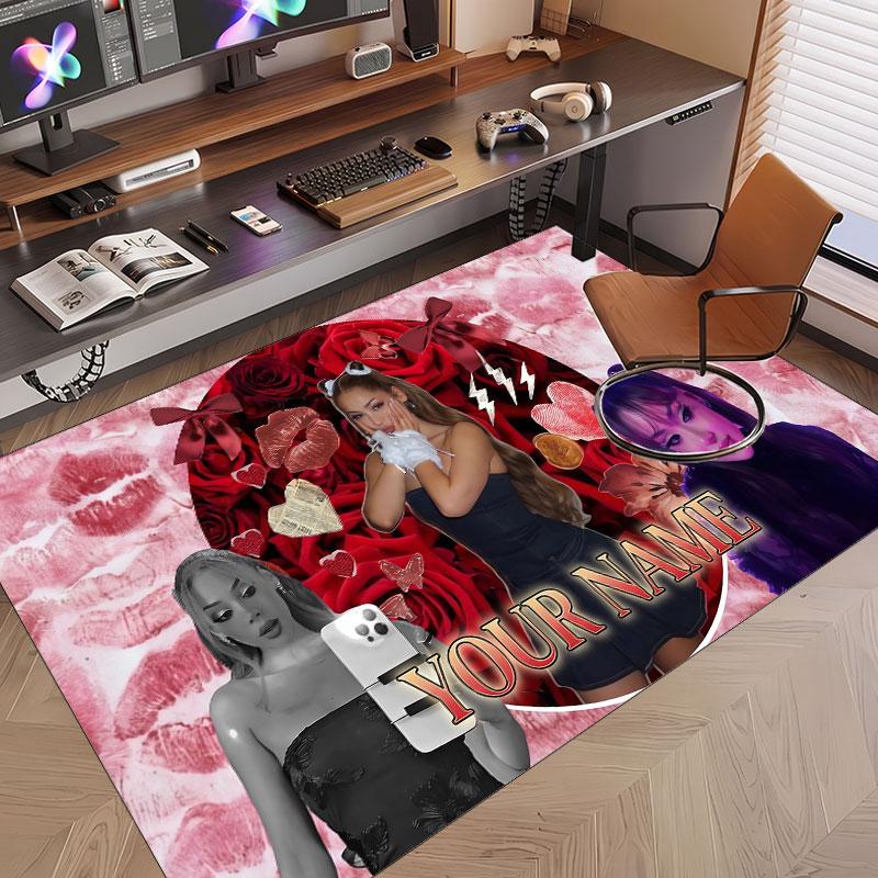 Custom Name Crystal Velvet Rug,Ayliva Comfortable Anti Slip Floor Mat For Room Decoration