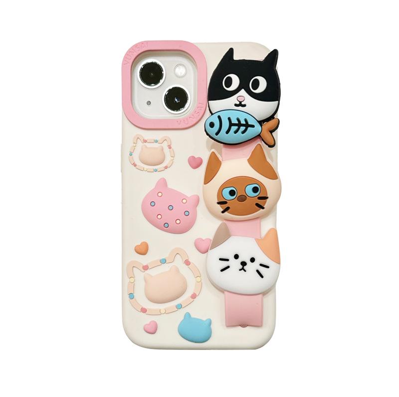 Cartoon Cat Wristband iPhone 14/13/12/17/16/15PROMAX Drop-Proof Case
