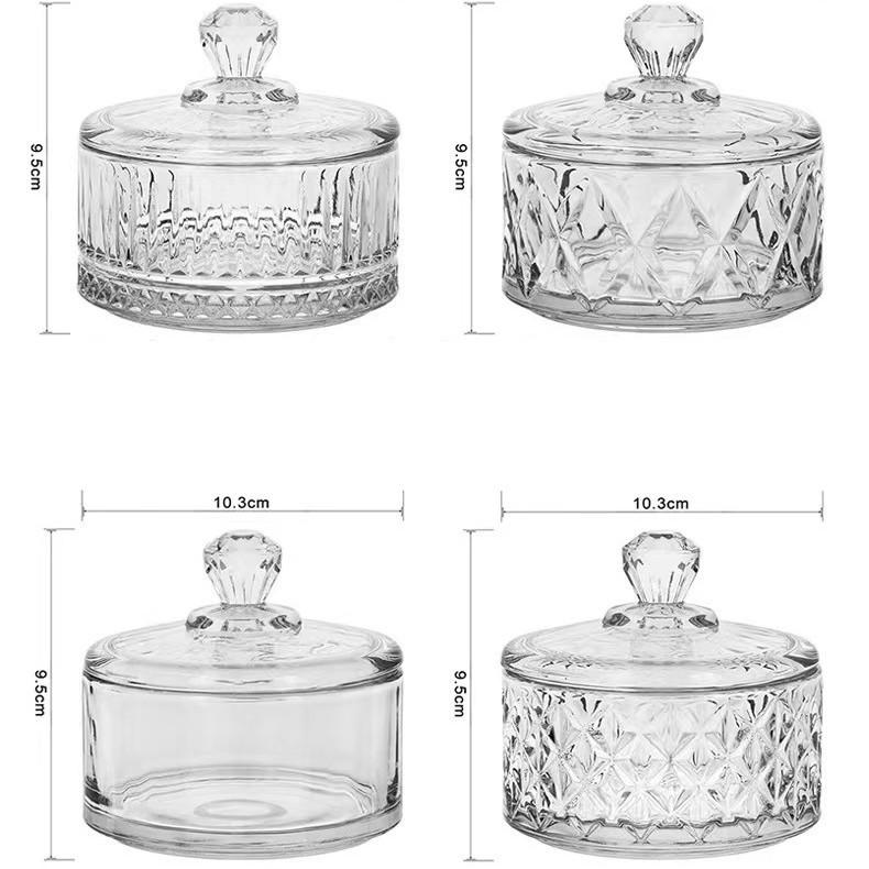 Elegantes Kristallglas Bonbonglas mit Deckel - Mehrschichtige Nuss- und Trockenfruchtschale für das Wohnzimmer