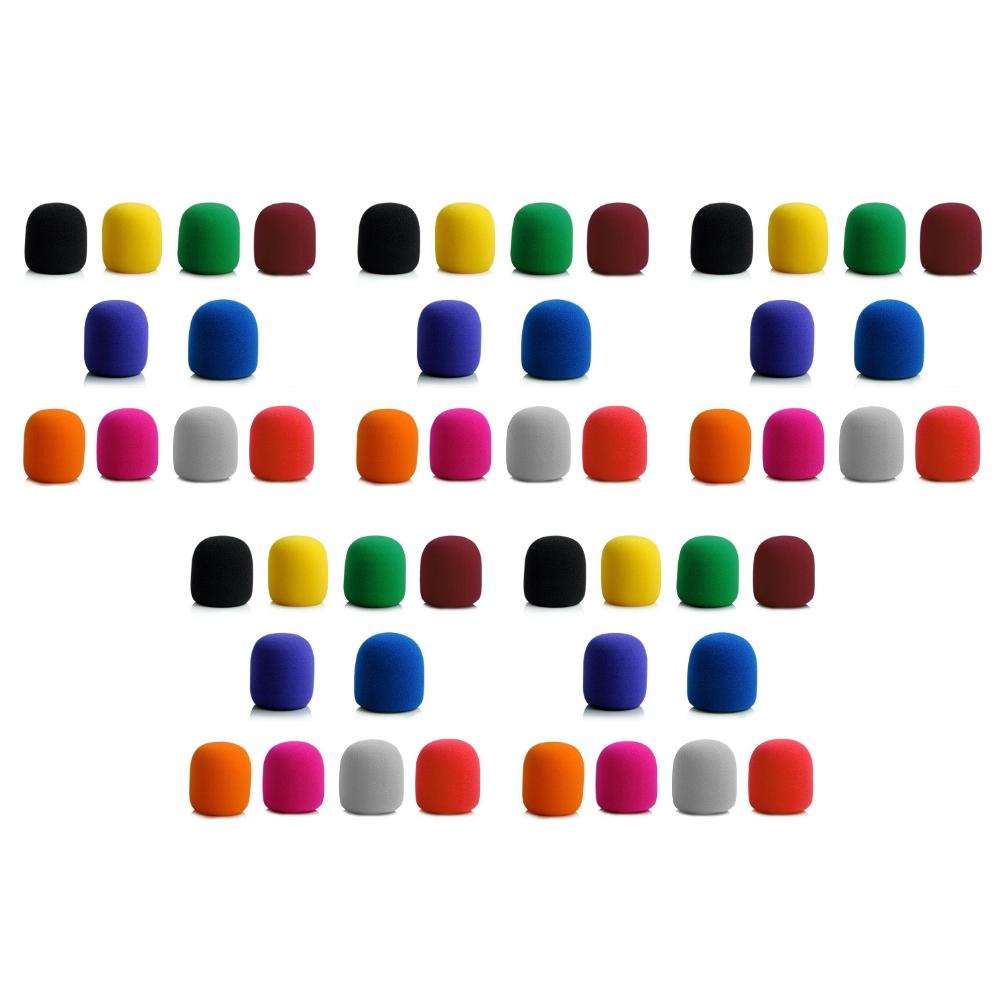 1-5Set 10Pcs/Set Thicken Microphone Foam Cover Colorful Professional Studio WindScreen Protective Grill Shield Sponge Mic Cap