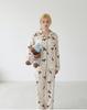 Ice silk pajamas women's spring and autumn printing thin long-sleeved trousers suit can be worn outside in the Year of the Horse, loungewear, high-end