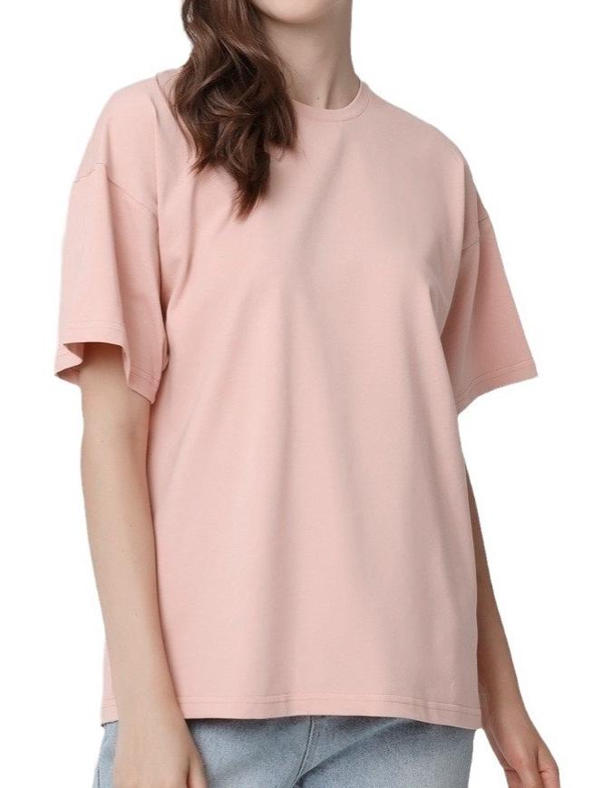 2024 European & American Women's Casual Loose Solid Color Short-Sleeved T-Shirt for Spring/Summer