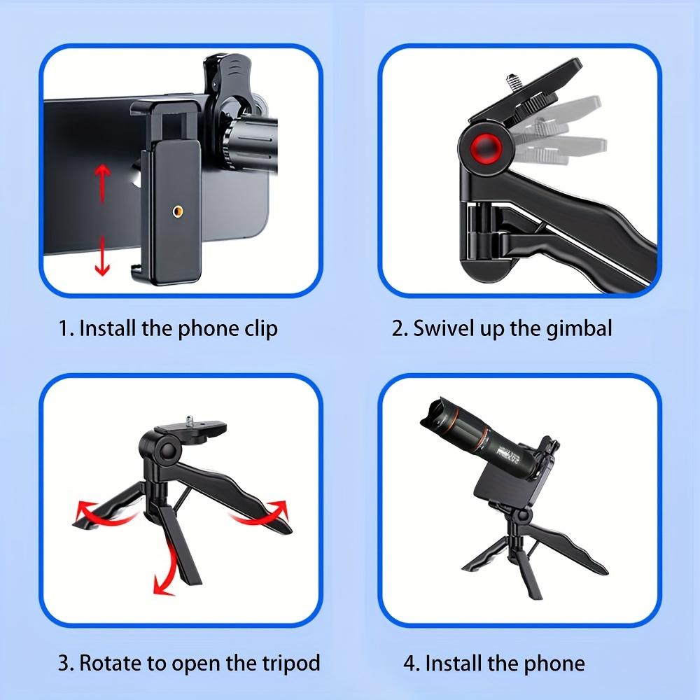 Cell Phone Camera Lenses Kit 18X25 Monocular Telescope Fits Most Smartphones for Birdwatching Traveling, Hunting Football Games