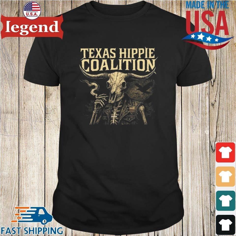 Texas Hippie Coalition Raven Skull Shirt Full Size S-5XL Multicolor XXL
