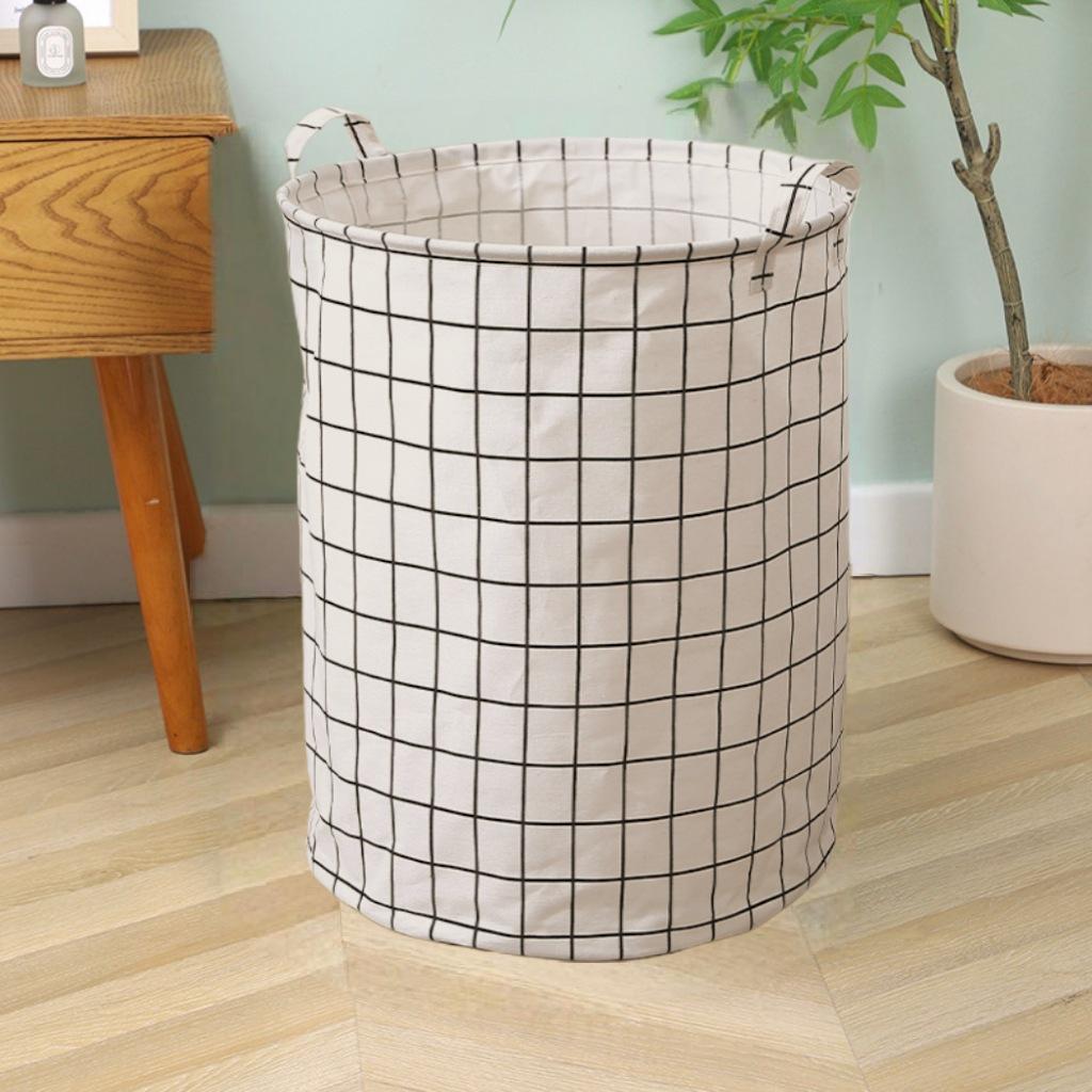 Foldable Waterproof Cotton Linen Storage Basket for Laundry