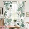 2PCS Digital Printed Curtains, Mint Inflorescence Pattern, Artistic Pattern Window Drapes for Living Room Bedroom Decor
