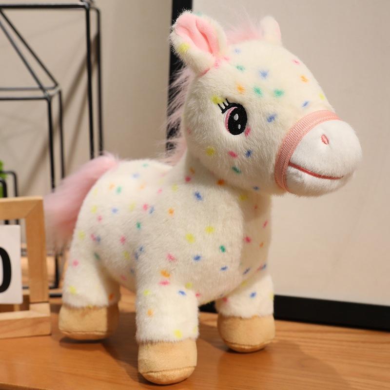 

Cute simulation colorful pony doll plush toy pony zodiac horse doll boy soothing rag doll 28cm（0.25kg） бежевый