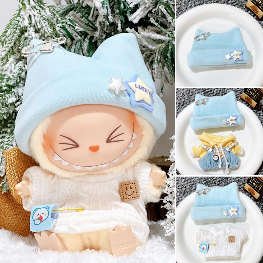 For 17cm Labubu Doll Clothes Fashion Clothes Hoodies Doll Clothes Color Match Hoodies Dolls Accessories Cute Decoration Little Cloths