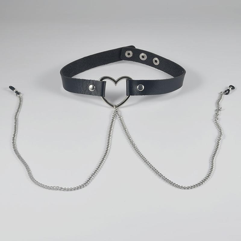 Woman Nipple Clamp Collar Leash  Bondage Sex Toy Set Sexy Chocker Chain Bra Clip Set Adjustable Punk Piercing Jewelry