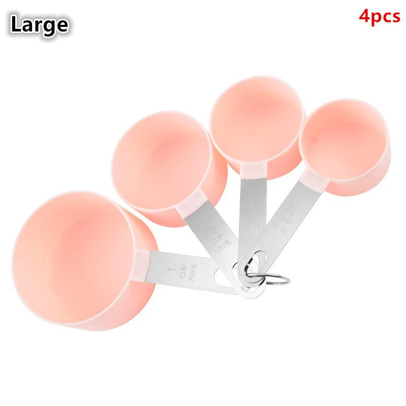 4/8 Pièces/Ensemble Tasse à Mesurer Polyvalente en Plastique Cuillère à Mesurer Manche en Acier Inoxydable avec Mesures Graduées Outils de Cuisson