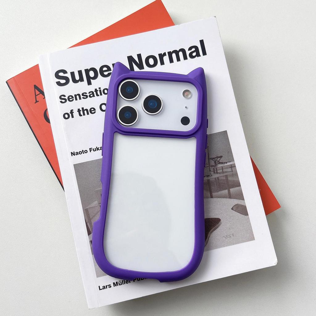 Cat Ears Epoxy Phone Case for Apple 17 Pro Max - High-End, Drop-Proof, Trendy Design for Women