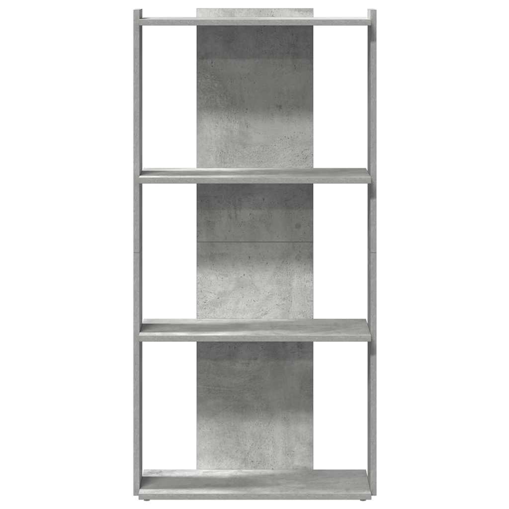 Bookshelf 3 Shelves Concrete Grey 60 x 30 x 120 cm Engineered Wood