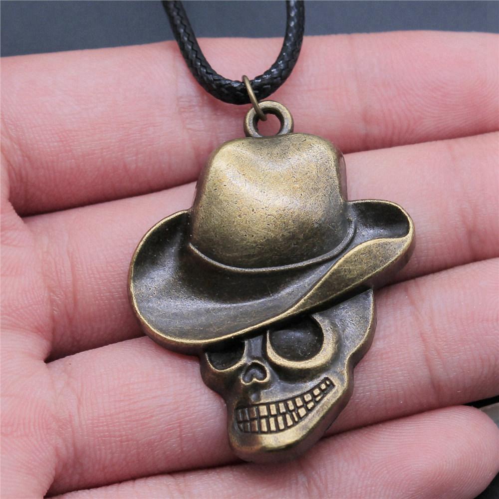 45cm Necklace Leather Chain Big Skull Halloween Kids' Jewelry Materials QN064