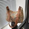 Vintage Print Underarm Bag Large Capacity Fashion Women's Simple Multi-functional Canvas Shoulder Bag Casual Bag Purses Handbags