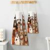 1pc Funny Cartoon Dog Group Painting Apron Linen Kids Children Art Craft Cooking Apron Pet Lover Gift Animal Print Design Wear
