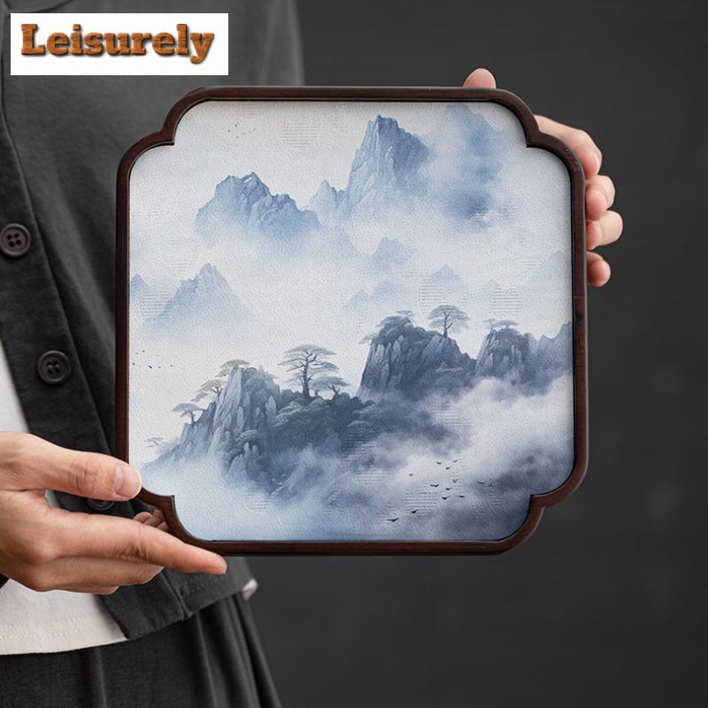 Wolken Garn Doppelstich Bambus Holz Tee Tablett Japanische Küche Tisch Kaffee Aufbewahrungsbrett Tee Möbel Geschirr zum Servieren Cha
