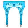 Spandex Womens Shiny Glossy Appearance Hologram Metallic Suspender Clips Stretchy Garter Belt