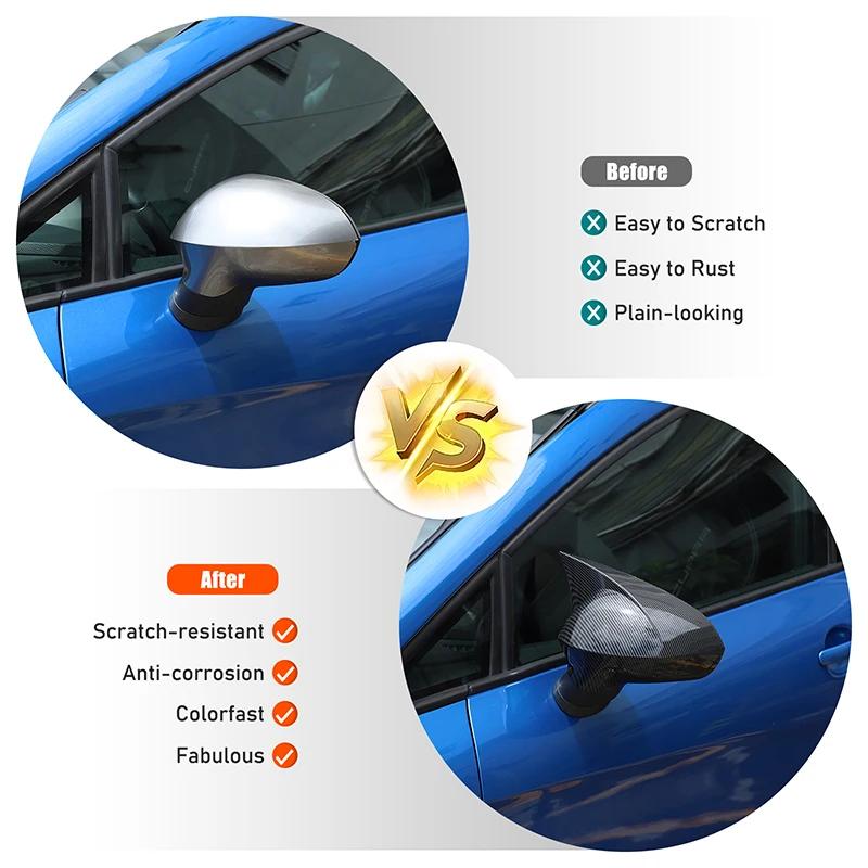 Para Seat Leon MK2 2008-2012 ABS Fibra de Carbono Accesorios de Cubierta para Espejo Retrovisor Lateral de Coche