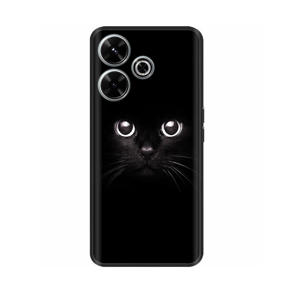 For Xiaomi Redmi 13 Case Cute Flower Cat Painted Soft Silicone TPU Back Cover For Redmi 13 4G redmi13 2024 Phone Cases Shells