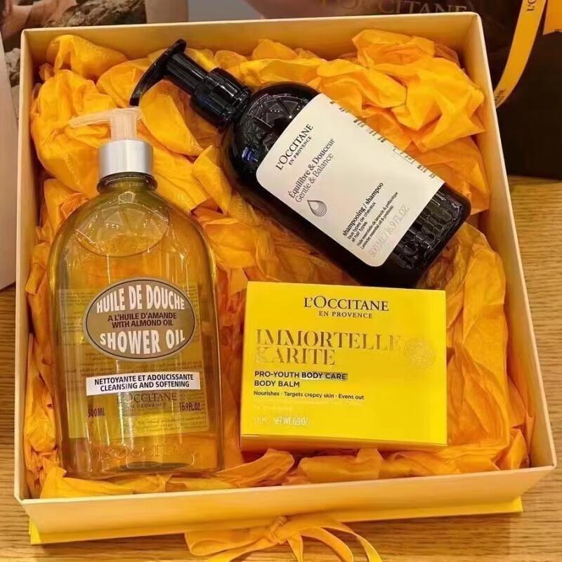 Herbal Balancing Shampoo, Sweet Almond Shower Oil  Shea Body Cream Set