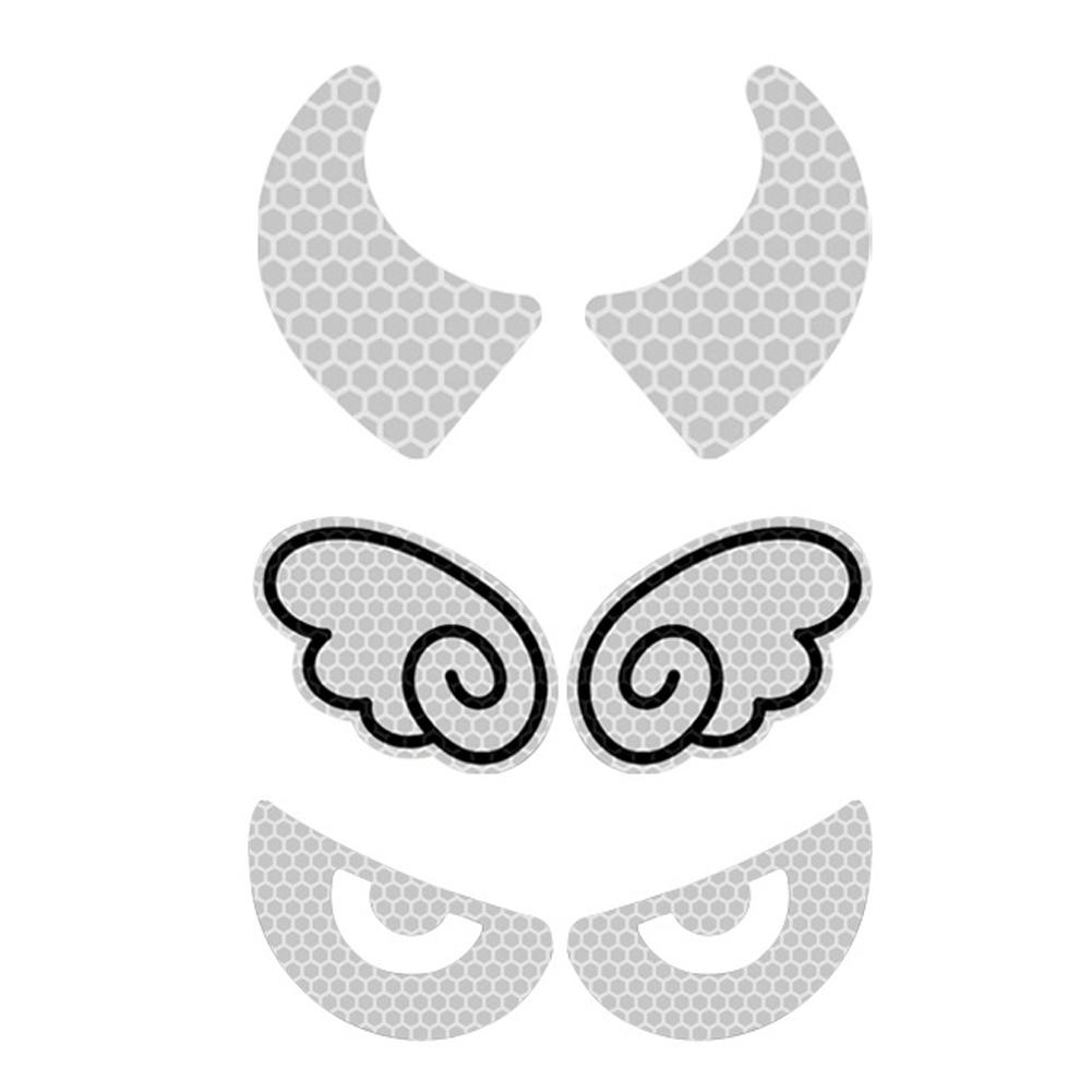 Reflective Rainbow Arrow Angel Wings Devil Horn Car Motorcycle Sticker Warning Waterproof Motorbike Helmet Decals Universal