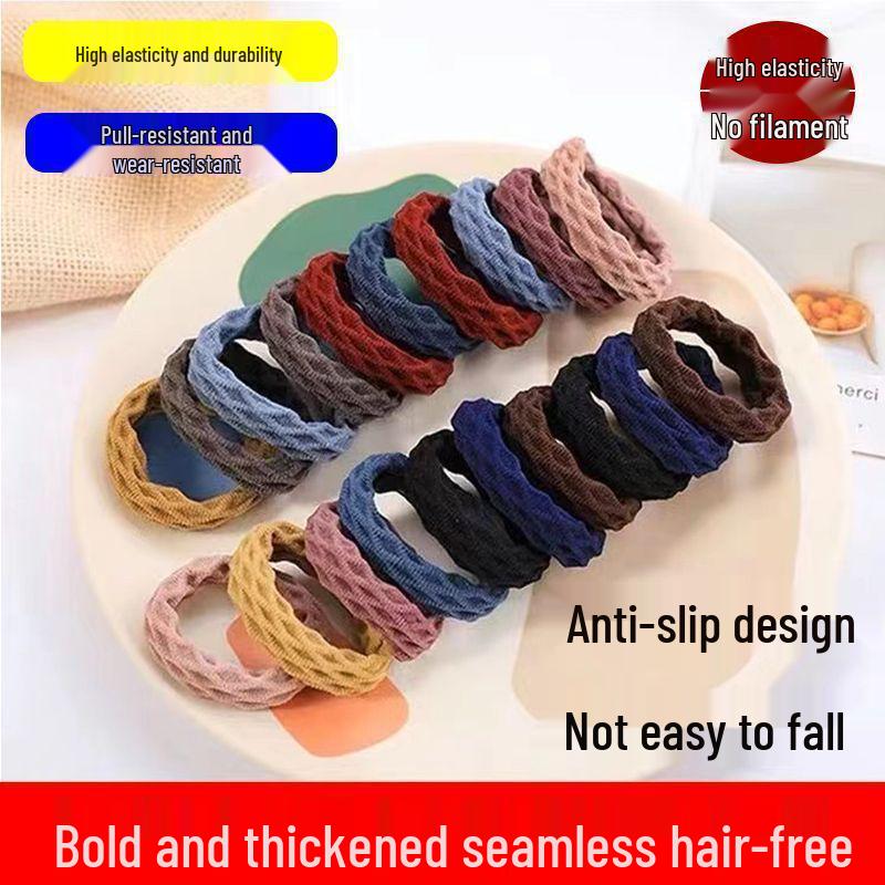 Seamless High Elastic Hair Tie: Thick, Simple Korean-Style Hair Band for Adults