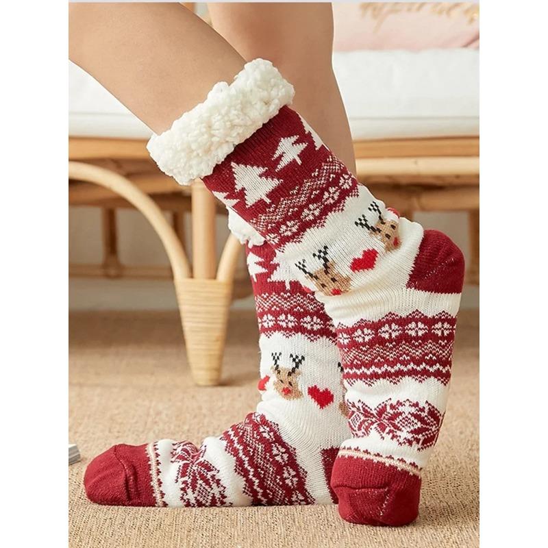 Thermische Flauschige Socken Damen Winter Warme Bodensocken Weiche Damen Haus Indoor Weihnachtsgeschenke Rutschfeste Grip Boden Hausschuhe Socken