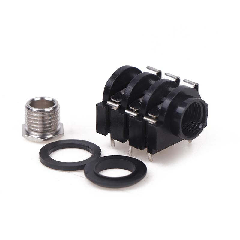 5PCS PCB Mount 6 Pin Input Output Jack Dual Channel Female 6.35mm Jack Stereo 1/4 Inch Guitar Pedal Input Jack Socket