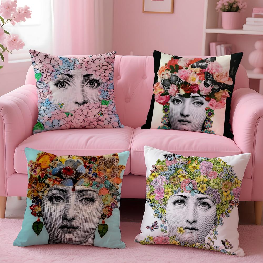 Minimal Abstract Women Simple Anime Art Cushion Cover Pillow Case Soft Skin Friendly Fabric  Concealed Zipper