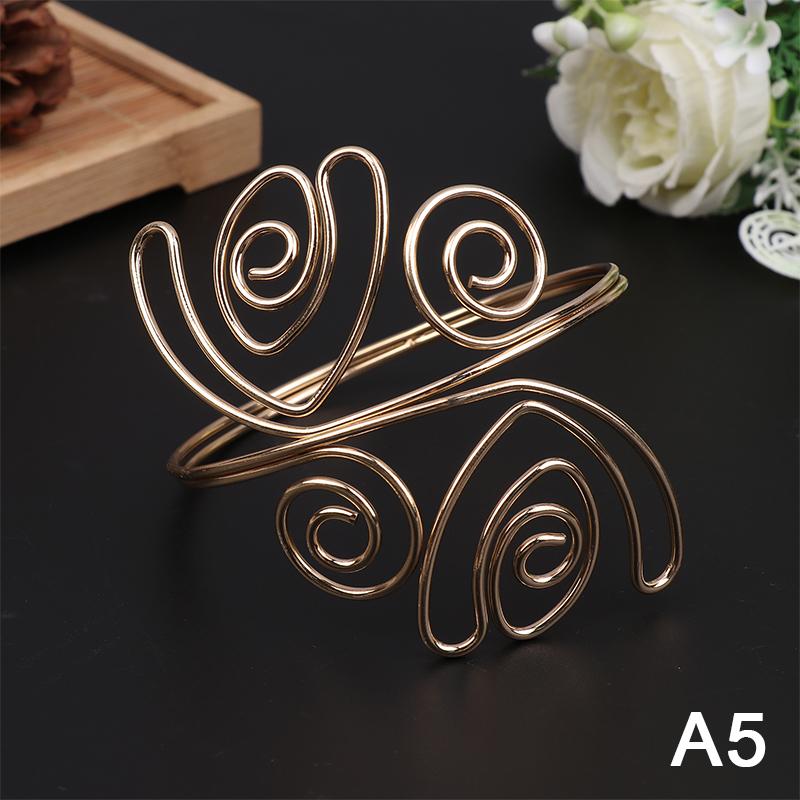Upper Arm Bracelet Metal Coil Swirl Spiral Shape Armband Cuff Gold Silver Color Arm Bangle Armlet Adjustable For Women Girl