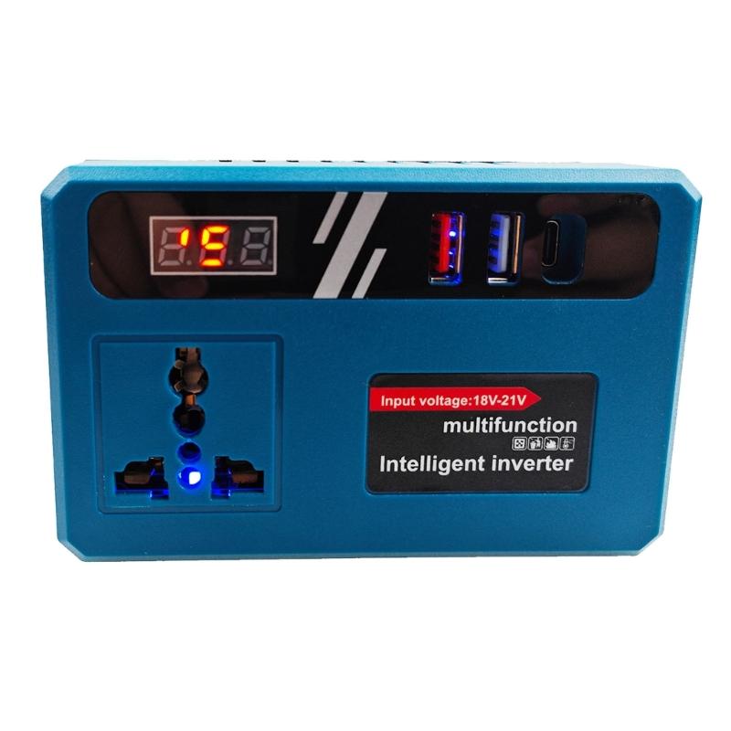 Multiple Outlet Intelligent Battery Inverter 18-21V To 220V Inverter Adapter Power Supply Inverter for Home Appliance