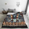 Italian Brainrot Cappuccino Assassino  Funny Cappuccino Meme Warm Blankets Travel Office Plush Throw Blanket Couch Chair Flannel