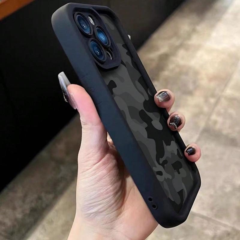 Camouflage Square Pattern Mobile Phone Case Suitable for iPhone 17 16 15 14 13 12 11 Pro/ Max /Plus Anti-fall and Shockproof