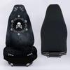 Bulopur Cute Black Gray Skull Set of 2 Car Seat Covers Universal Auto Front Seats Protector Fits for Car,SUV Sedan,Truck
