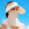 Ice Silk Sunscreen Face Guard, Three-Dimensional Tailoring Face Protector, Gradient Color Neck Clavicle UV Shield with Ear Loop, for Hiking, Fishing