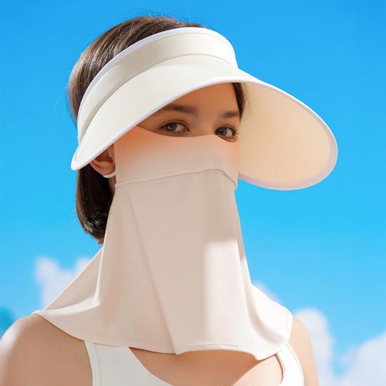 Ice Silk Sunscreen Face Guard, Three-Dimensional Tailoring Face Protector, Gradient Color Neck Clavicle UV Shield with Ear Loop, for Hiking, Fishing