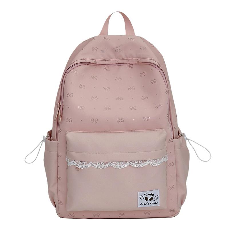 Schoolbag new student schoolbag simple and cute solid color backpack ins gentle wind backpack high value lightweight leisure bag
