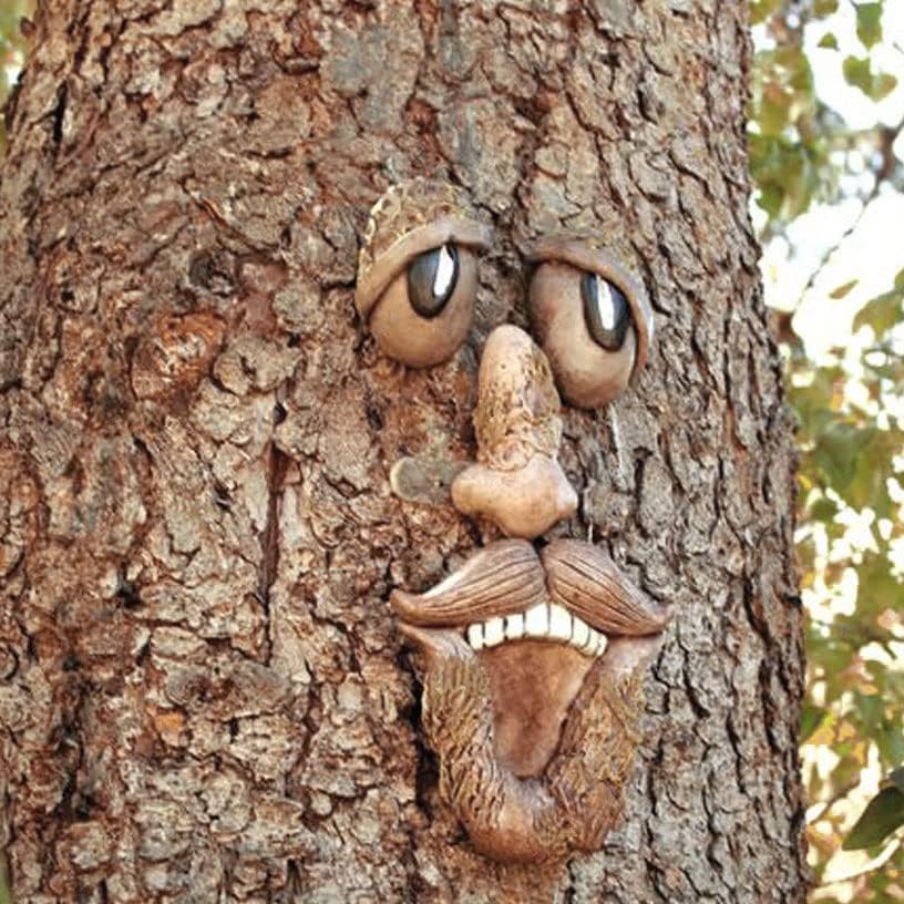 

HARGIO Товары для сада Дерево Лицо Садовое украшение Дерево Деревянное украшение Орнамент Уникальное Лицо Товары для сада Садовый предмет Садоводство Товары для сада Смешной