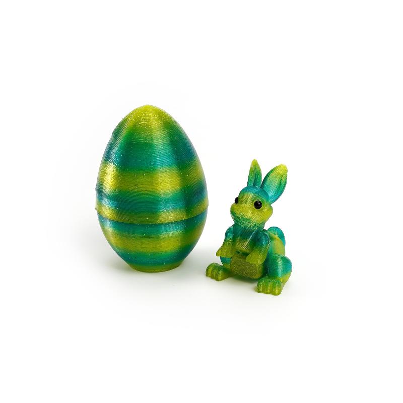 3D Printed Rabbit Eggs Ornament Animal Model Easter Rabbit Home Desktop Ornament Happy Easter Gift For Kids