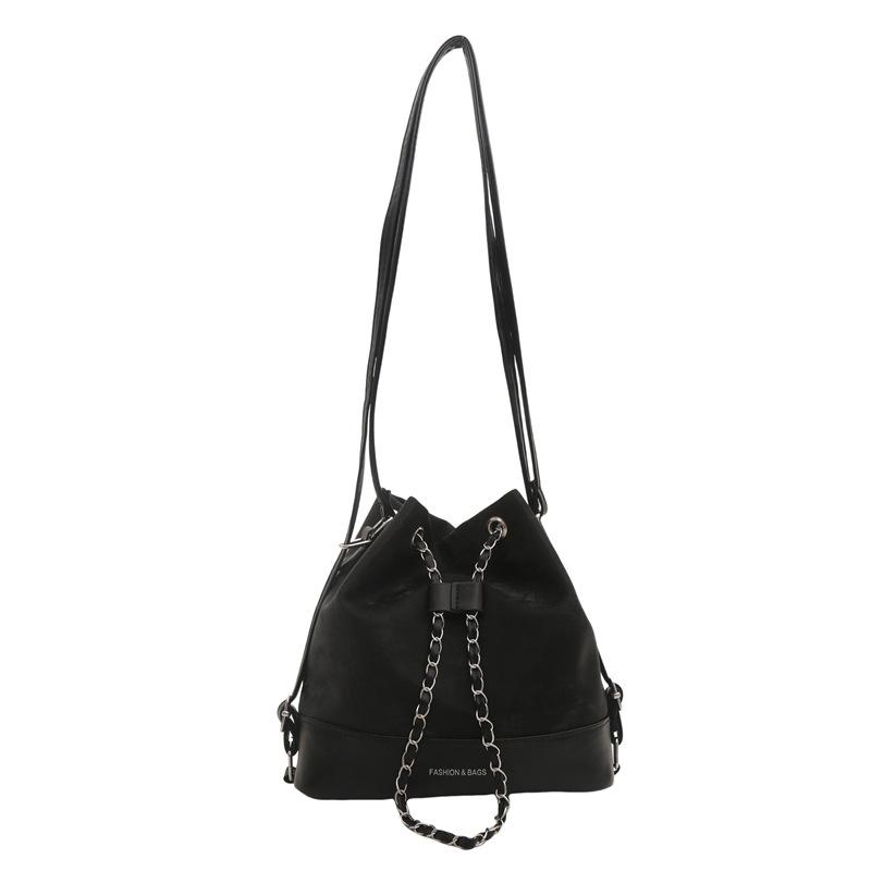 

Повседневный иностранный нишевый дизайн рюкзак женский 2024 новый популярный универсальный цепной плечевой мешок-ведро