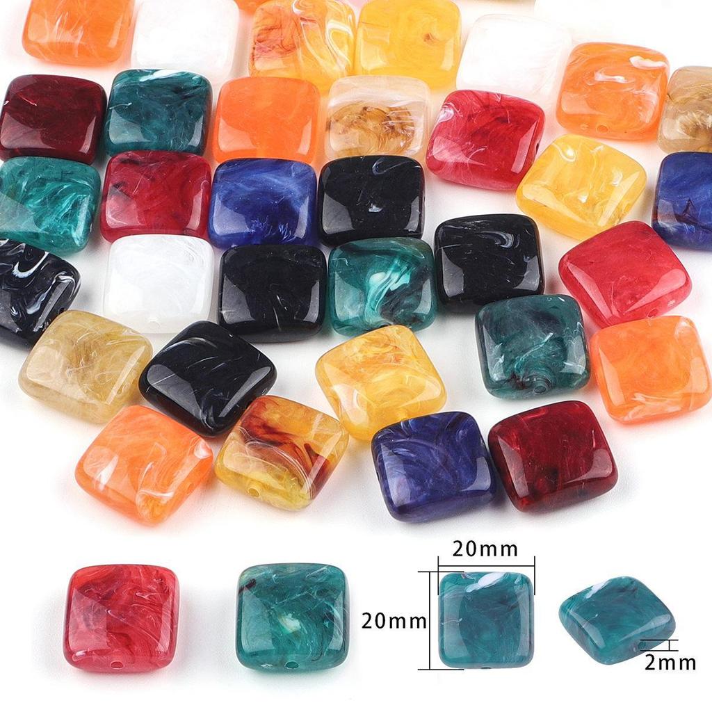 Acrylperlen in Sonderform: Jade-Imitat, Fass-, Quadrat-, Oblaten- und Diamant-Abstandsperlen für DIY-Schmuck