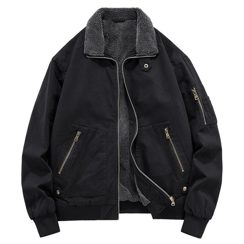 

Autumn and winter new men s fleece wash cotton jacket is versatile, soft and skin-friendly, windproof and warm jacket, trendy cotton clothes M