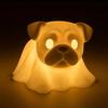 Halloween Ghost Dog Lamp Glowing Dachshund French Bulldog Nightlight LED Resin Draped Ghost Dog Figurine for Home Bedroom Desk Decor