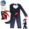 Sonic Cosplay Jumpsuit Halloween Kostüm für Kinder mit atmungsaktivem Stoff